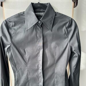 Emporio Armani Black Button Down Shirt